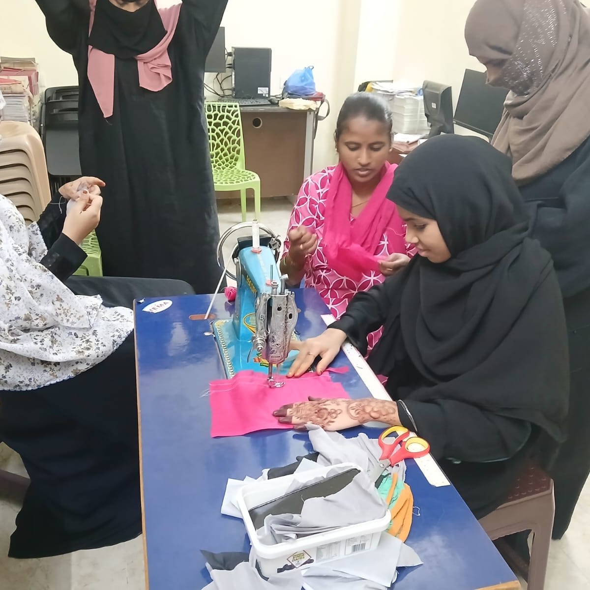 Tailoring class practice session